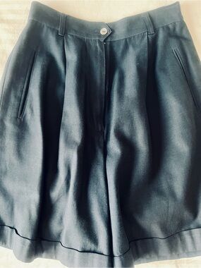 Nordstrom Classiques Navy Silk Bermuda Shorts Size 4
